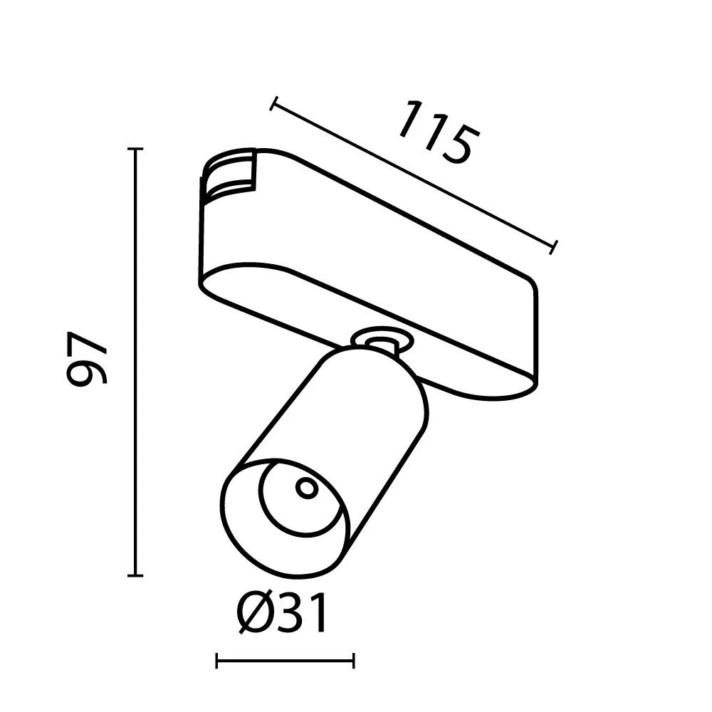 картинка Трековый светильник Technical TR103-1-5W4K-M-B