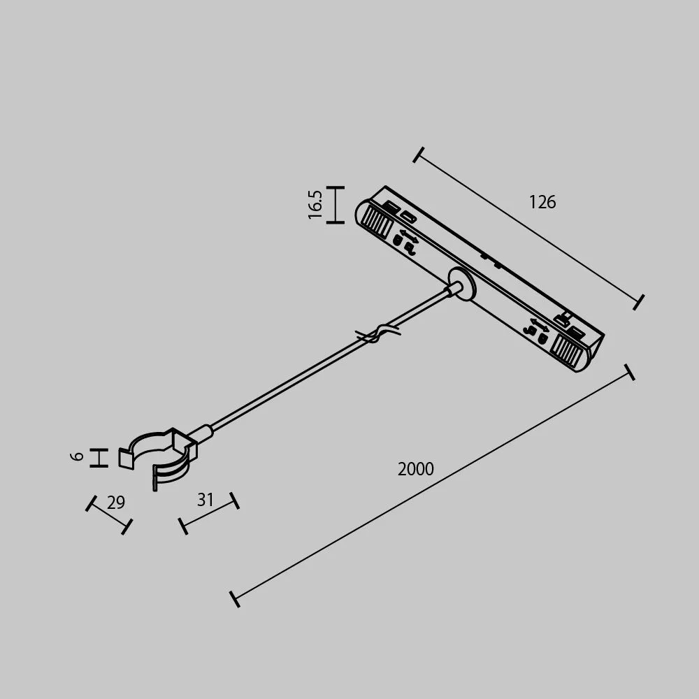 картинка Комплектующие для трекового светильника Technical TRA101SWT-2B