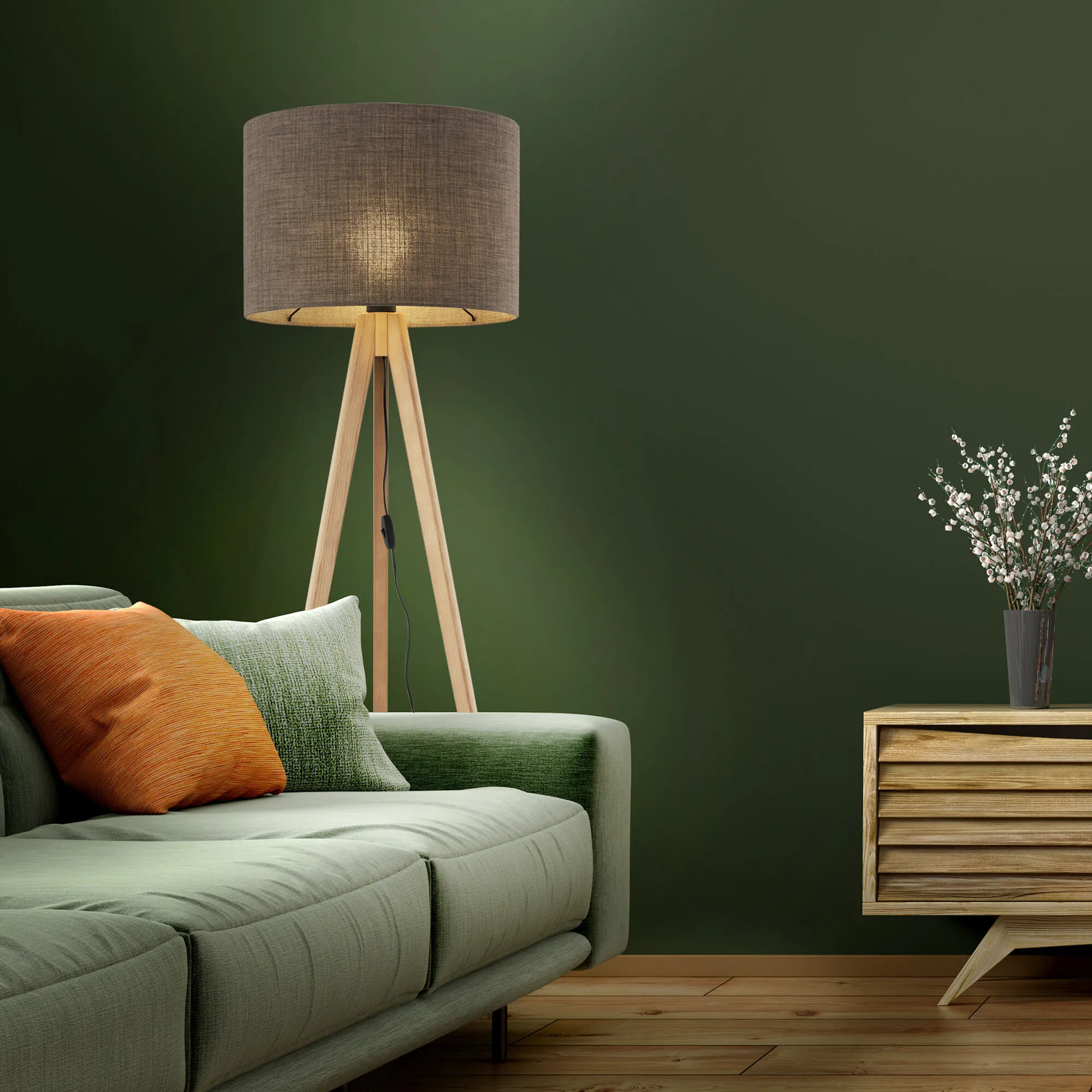 картинка Напольный светильник с тканевым абажуром 16026 Grand