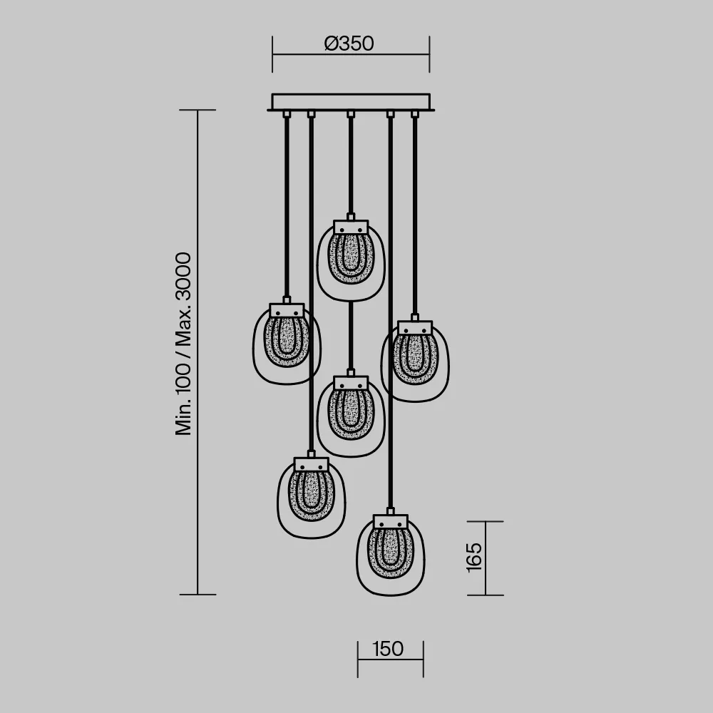 картинка Подвесной светильник Maytoni MOD367PL-L18BBSK