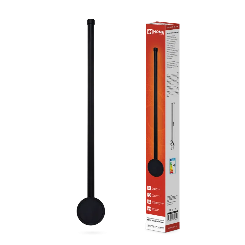 картинка Светильник светодиодный ESTETIKA ART-60A-30BL 10Вт 230В 3000K 700Лм 600х60x98 черный IN HOME