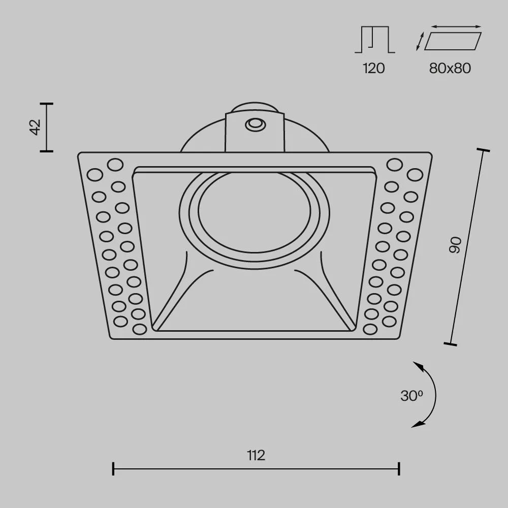 картинка Встраиваемый светильник Technical DL042-01-SQ-B