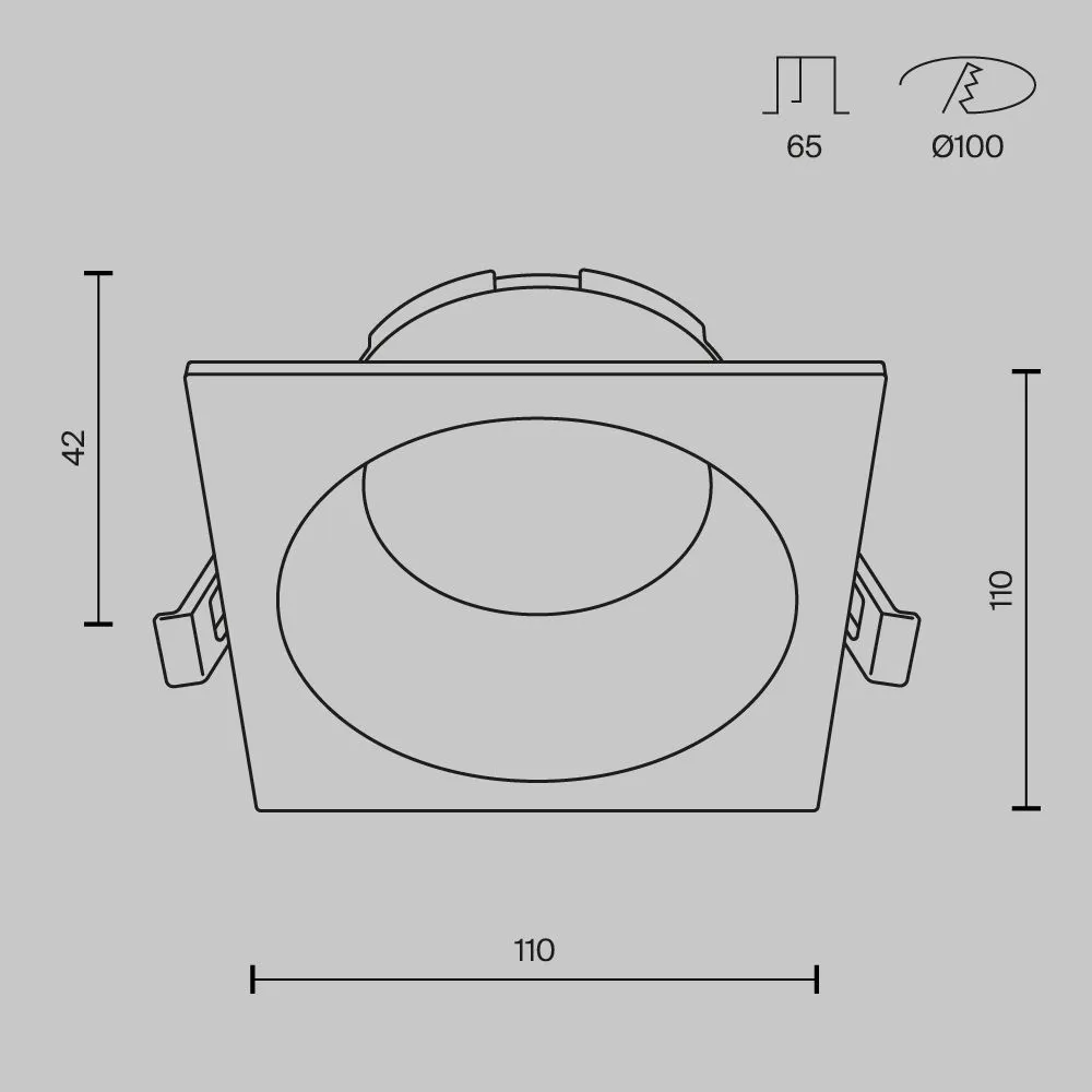 картинка Встраиваемый светильник Technical DL126-GX53-SQ-W