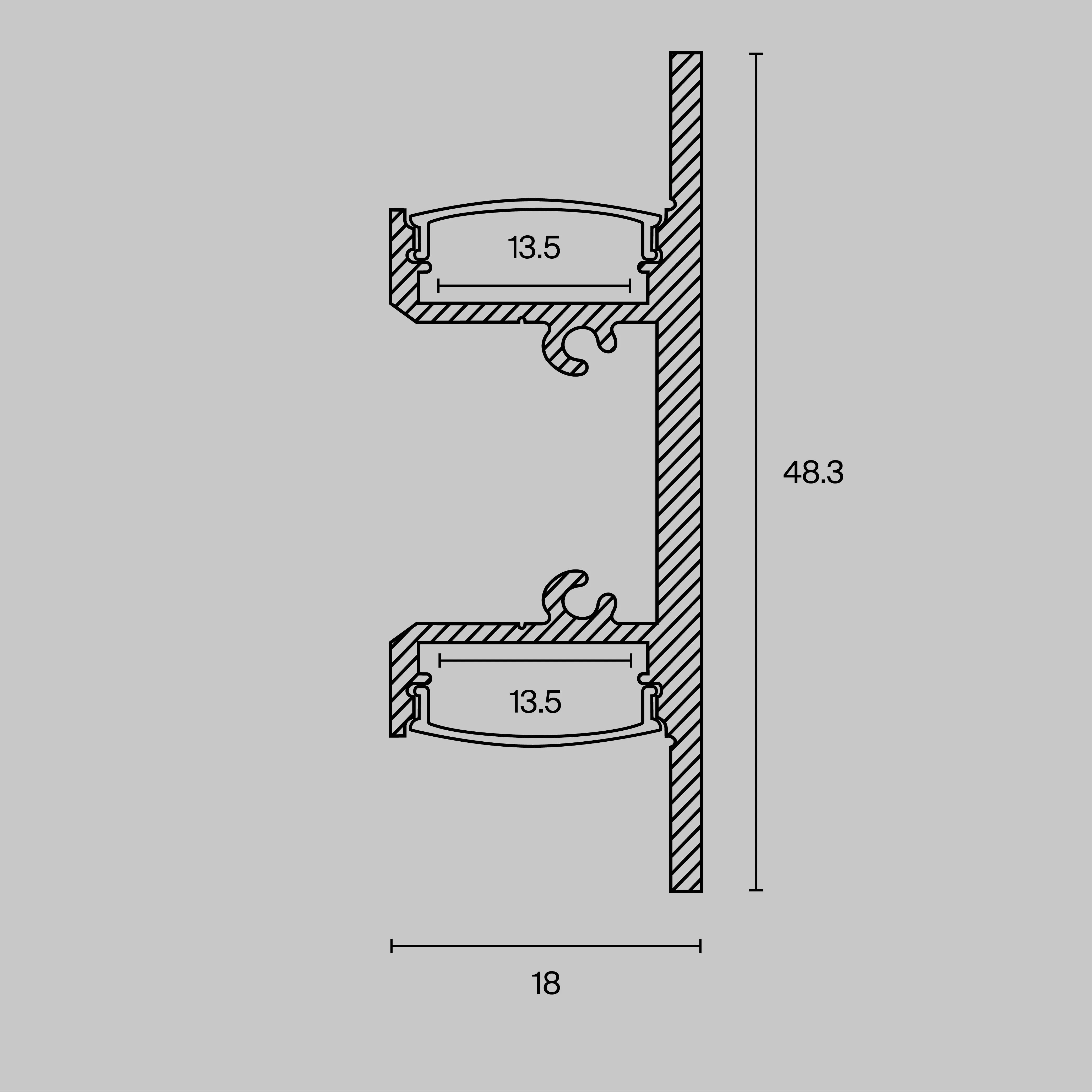 картинка Профиль Led Strip ALM-1848-B-2M