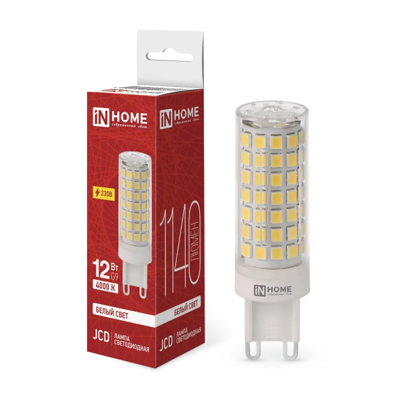 картинка Лампа светодиодная LED-JCD 12Вт 230В G9 4000К 1140Лм IN HOME