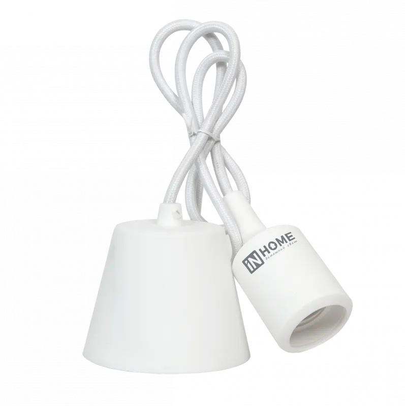 картинка Патрон Е27 силиконовый со шнуром 1м белый IN HOME