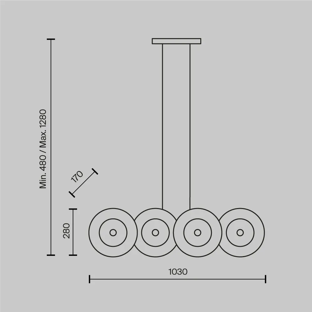 картинка Подвесной светильник Maytoni MOD007PL-08G1