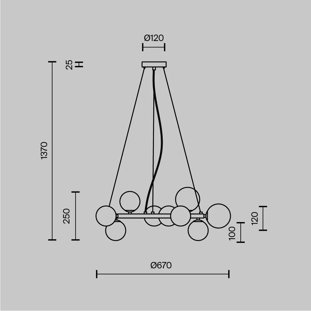 картинка Подвесной светильник Maytoni MOD545PL-11BS