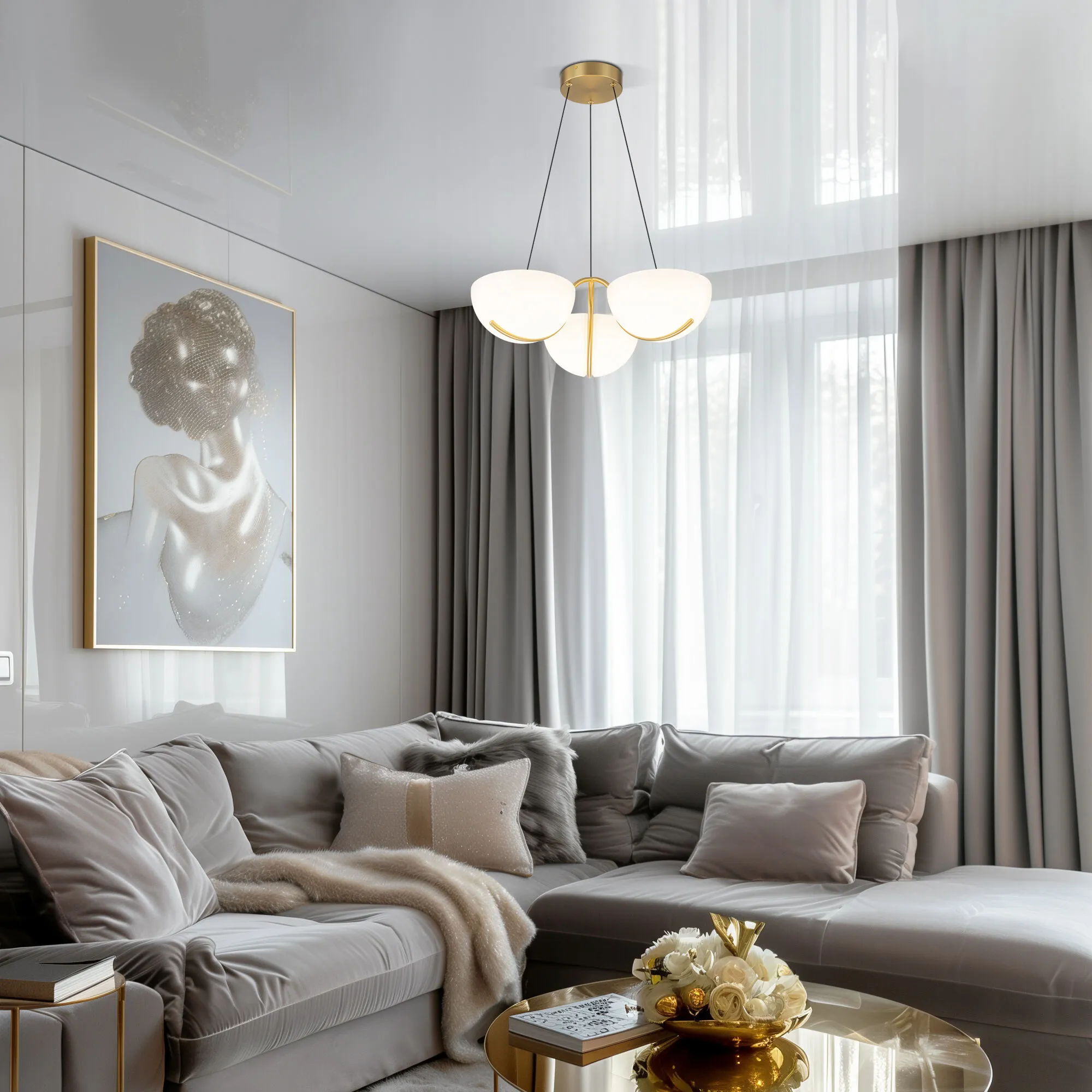 картинка Подвесной светодиодный светильник 50083/3 LED золото