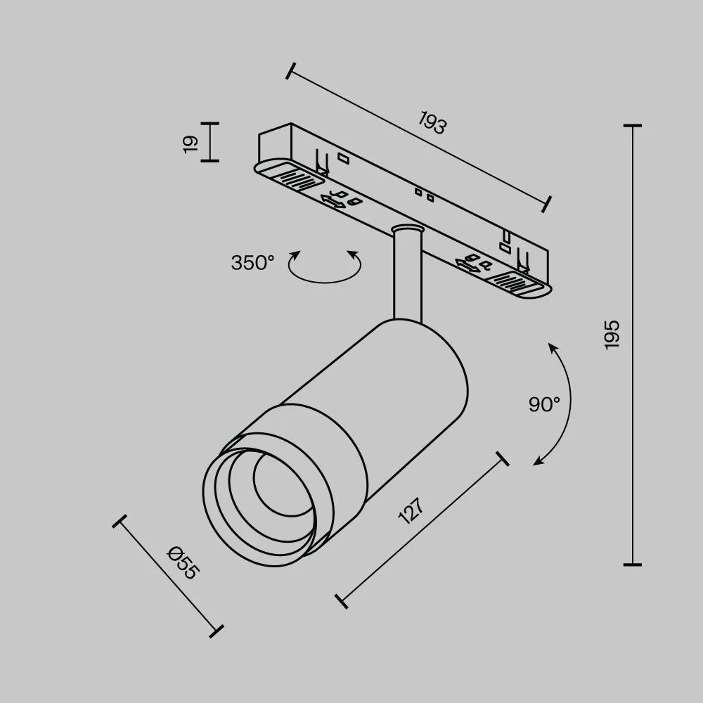 картинка Трековый светильник Technical TR211-1-12W2.7K-Z-B