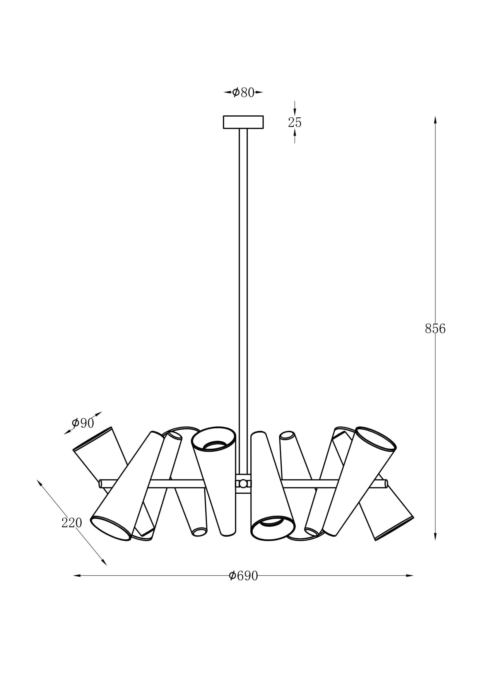 картинка Подвесной светильник Maytoni MOD095PL-10BS