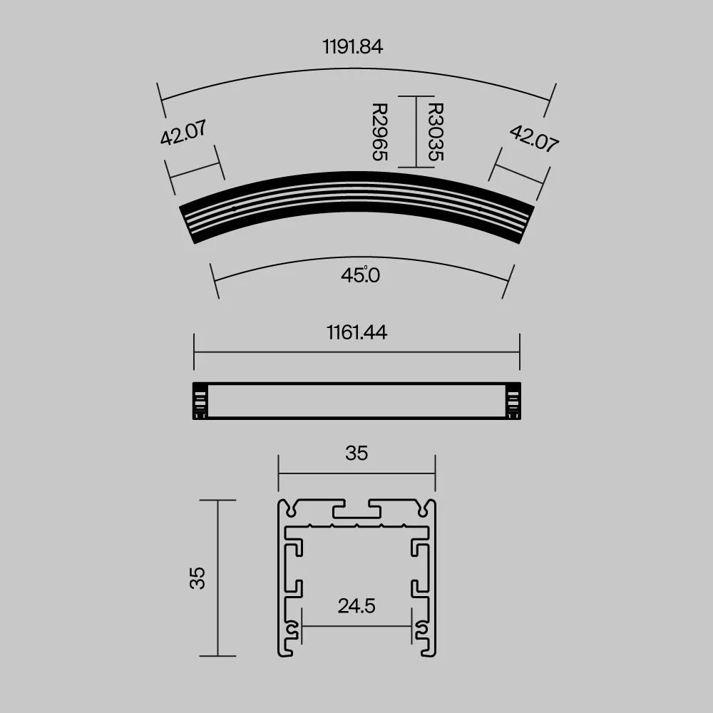 картинка Профиль Led Strip ALM-3535R-B-D-45°-3M