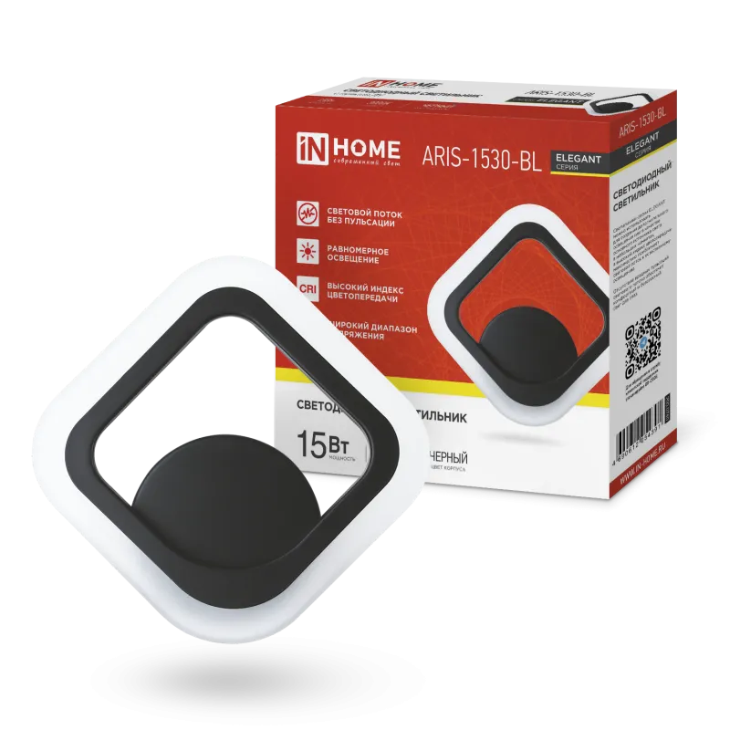 картинка Светильник светодиодный ELEGANT ARIS-1530-BL 15Вт 230В 3000K 1200Лм черный IN HOME