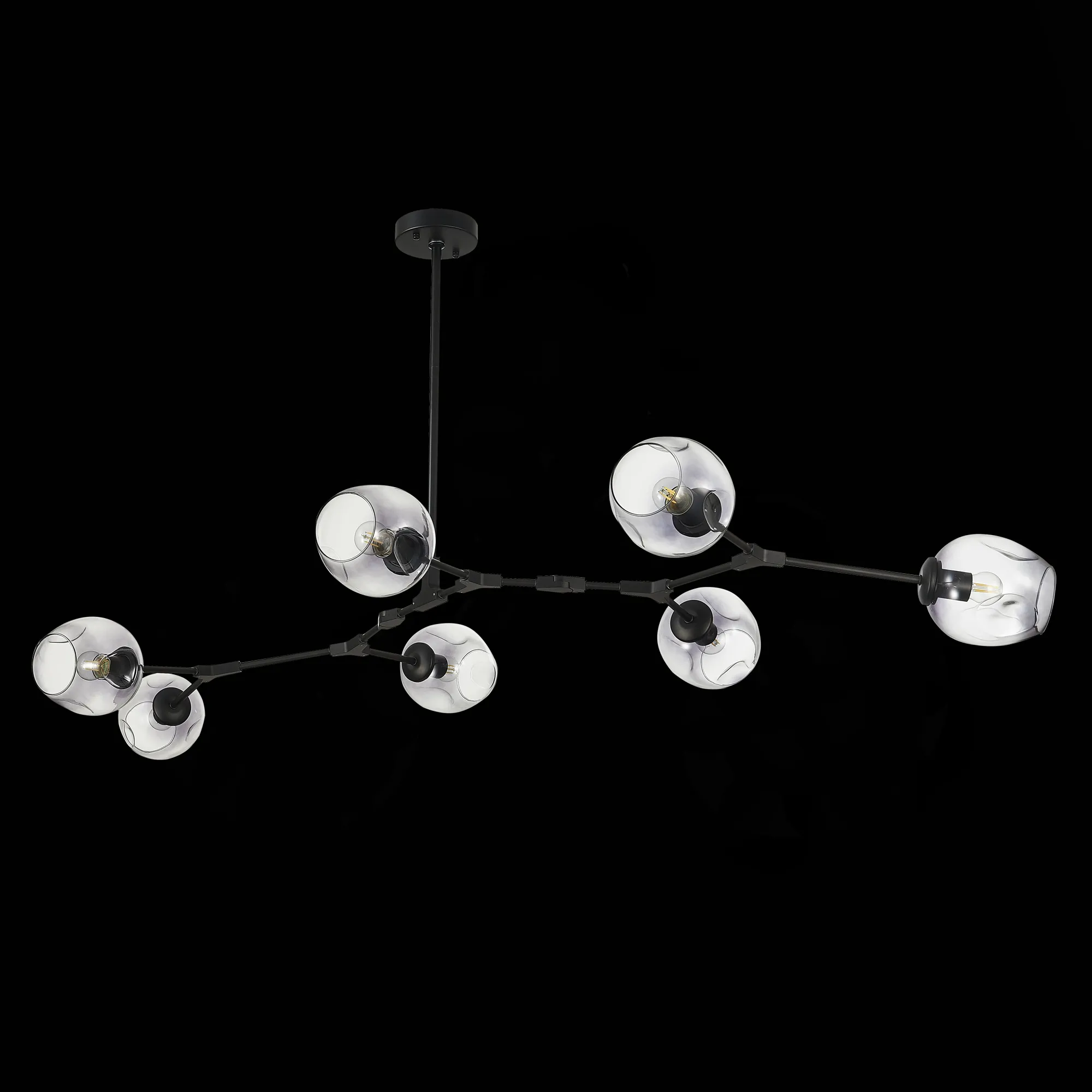 картинка SLE154843-07 Светильник подвесной Черный/Дымчатый E27 7*40W