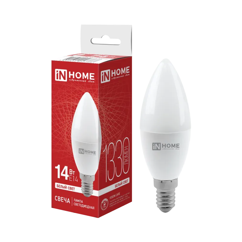 картинка Лампа светодиодная LED-СВЕЧА-VC 14Вт 230В E14 4000K 1330Лм IN HOME