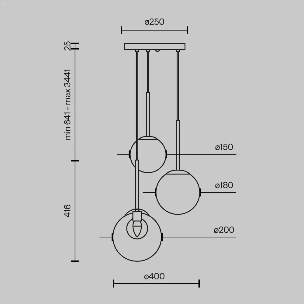 картинка Подвесной светильник Maytoni MOD521PL-03G