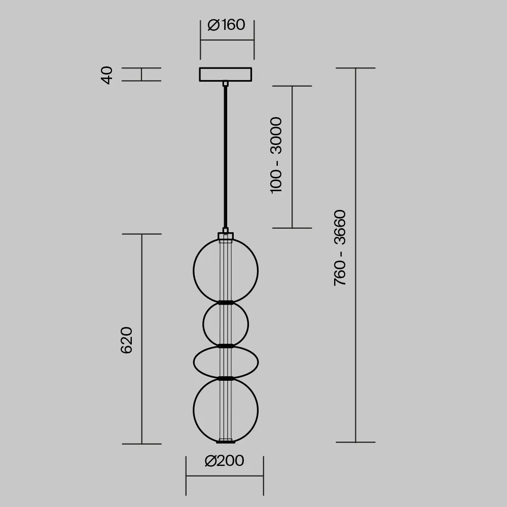картинка Подвесной светильник Maytoni MOD307PL-L36B3K