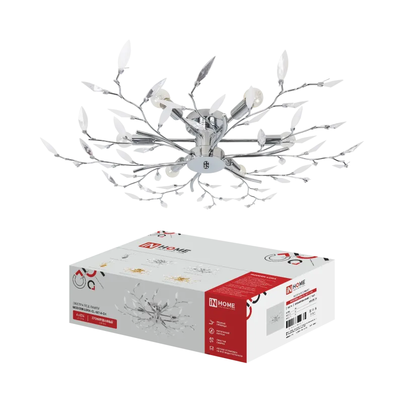 картинка Люстра под лампу MODERN LORA-СL-6E14-CH 6хЕ14 хромированный IN HOME