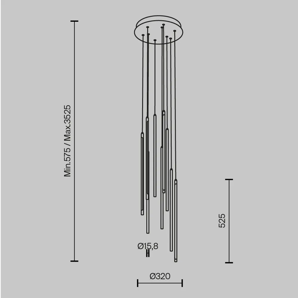 картинка Подвесной светильник Maytoni MOD236PL-L54BS3K