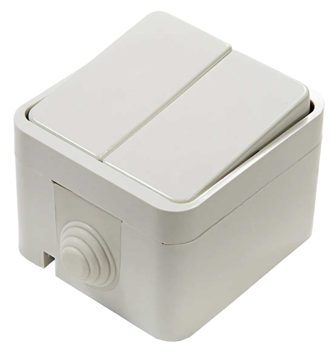 картинка Выключатель двухклавишный AQUA белый полугерметичный 3200 IN HOME