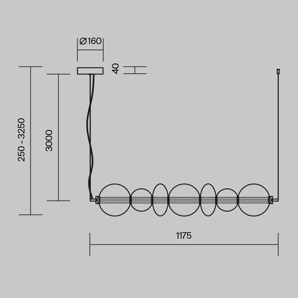 картинка Подвесной светильник Maytoni MOD307PL-L40BS3K