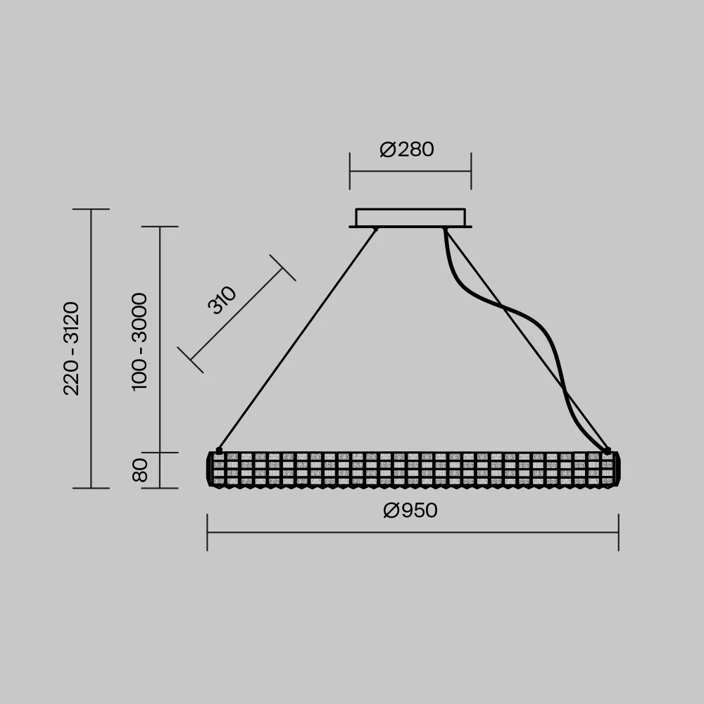 картинка Подвесной светильник Maytoni MOD335PL-L35CH3K