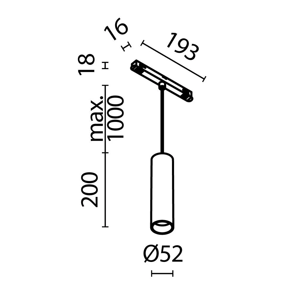 картинка Трековый подвесной светильник Technical TR041-4-12W3K-M-DS-BBS