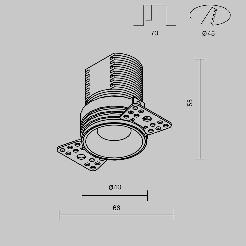 картинка Встраиваемый светильник Technical DL059-7W3K-TRS-B