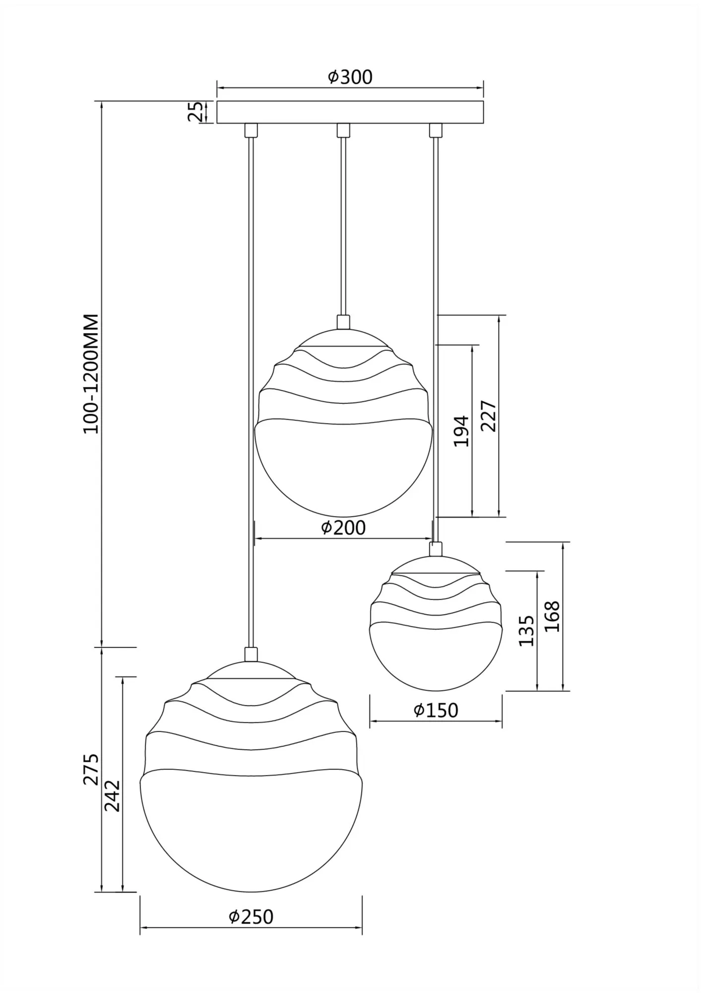 картинка Подвесной светильник Maytoni P074PL-03N