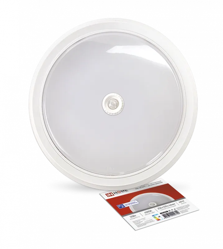 картинка Светильник светодиодный СПБ-2Д-КРУГ 20Вт 230В 4000К 1400Лм 250мм с настраиваемым датчиком белый IN HOME