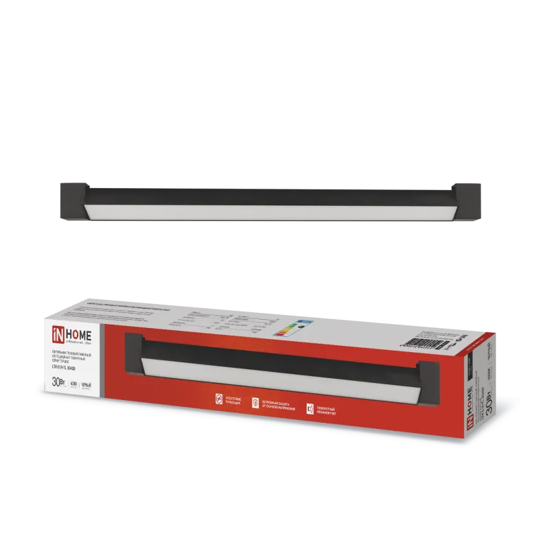 картинка Светильник трековый линейный светодиодный поворотный LTR-01R-TL 3040B 30Вт 4000К 475мм 120 градусов черный серии TOP-LINE IN HOME