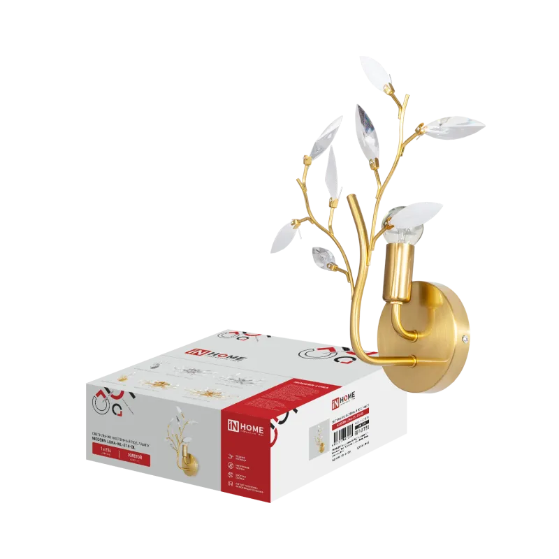 картинка Светильник настенный под лампу MODERN LORA-WL-E14-GL Е14 золотой IN HOME