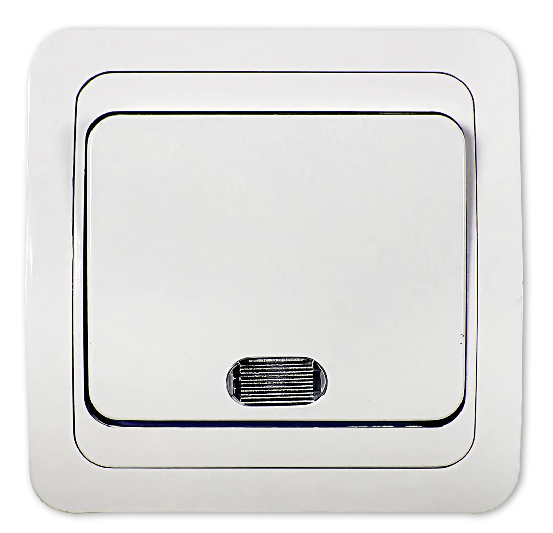 картинка Выключатель одноклавишный с подсветкой CLASSICO белый 2121 IN HOME