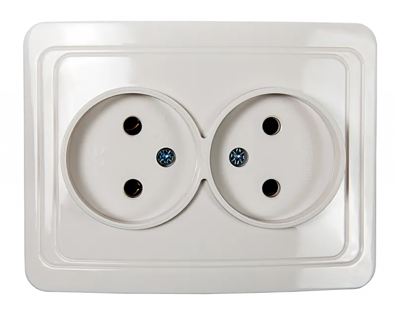 картинка Розетка двойная CLASSICO белая 2102 IN HOME