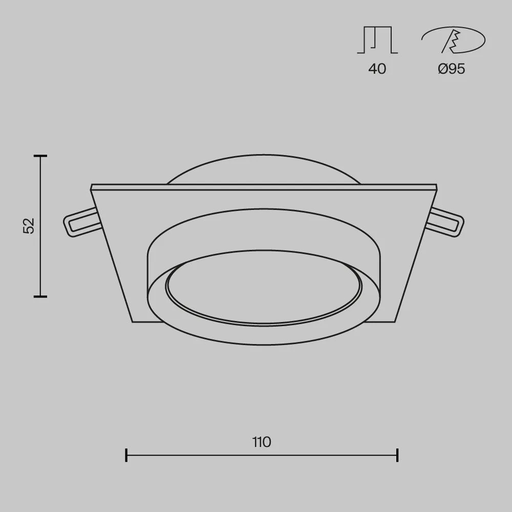 картинка Встраиваемый светильник Technical DL086-GX53-SQ-BW