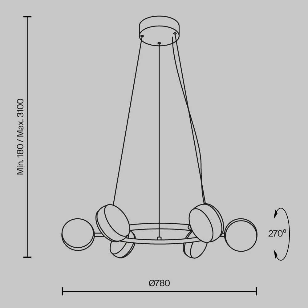 картинка Подвесной светильник Maytoni MOD299PL-L60BS3K