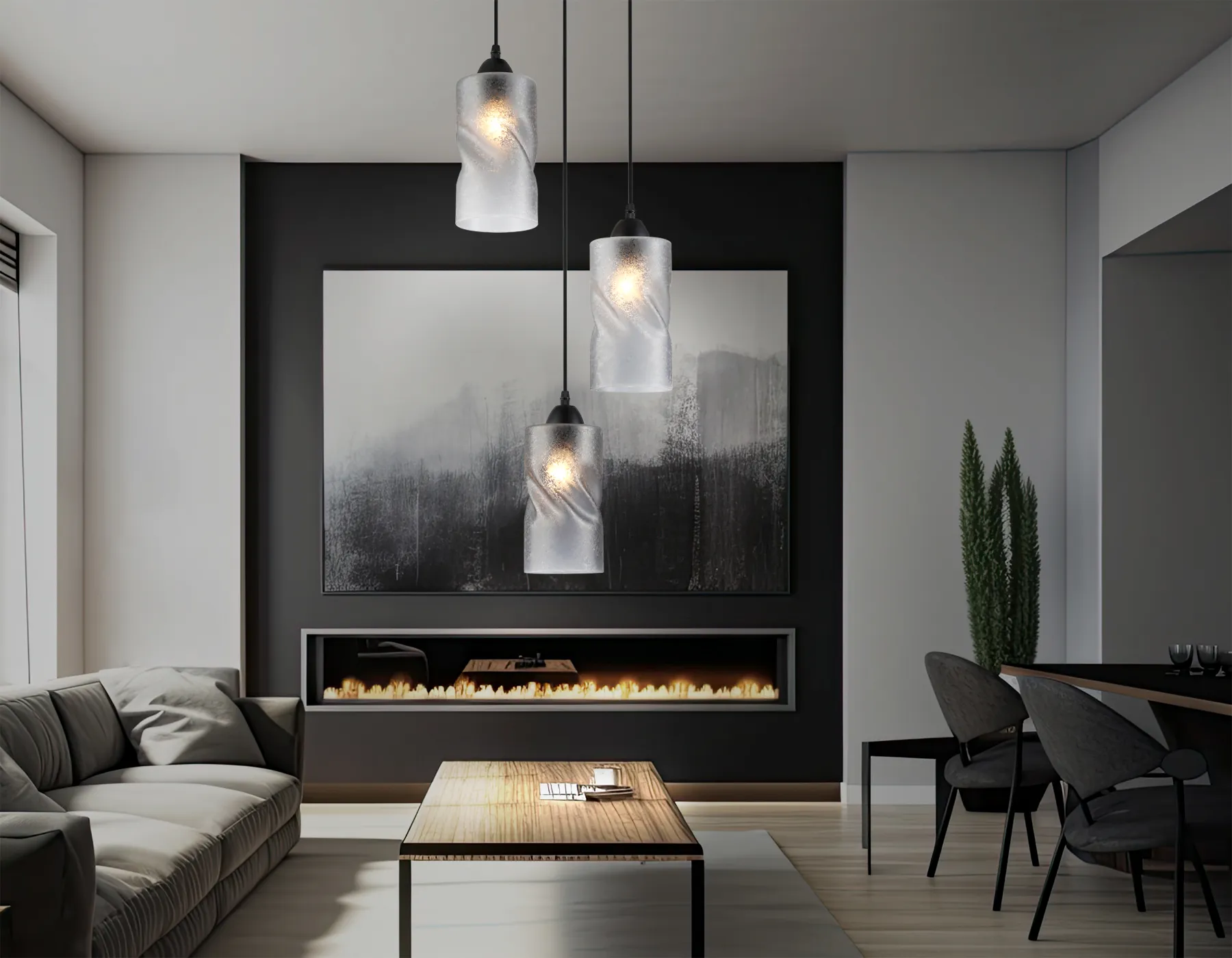 картинка Светильник подвесной со стеклянными плафонами