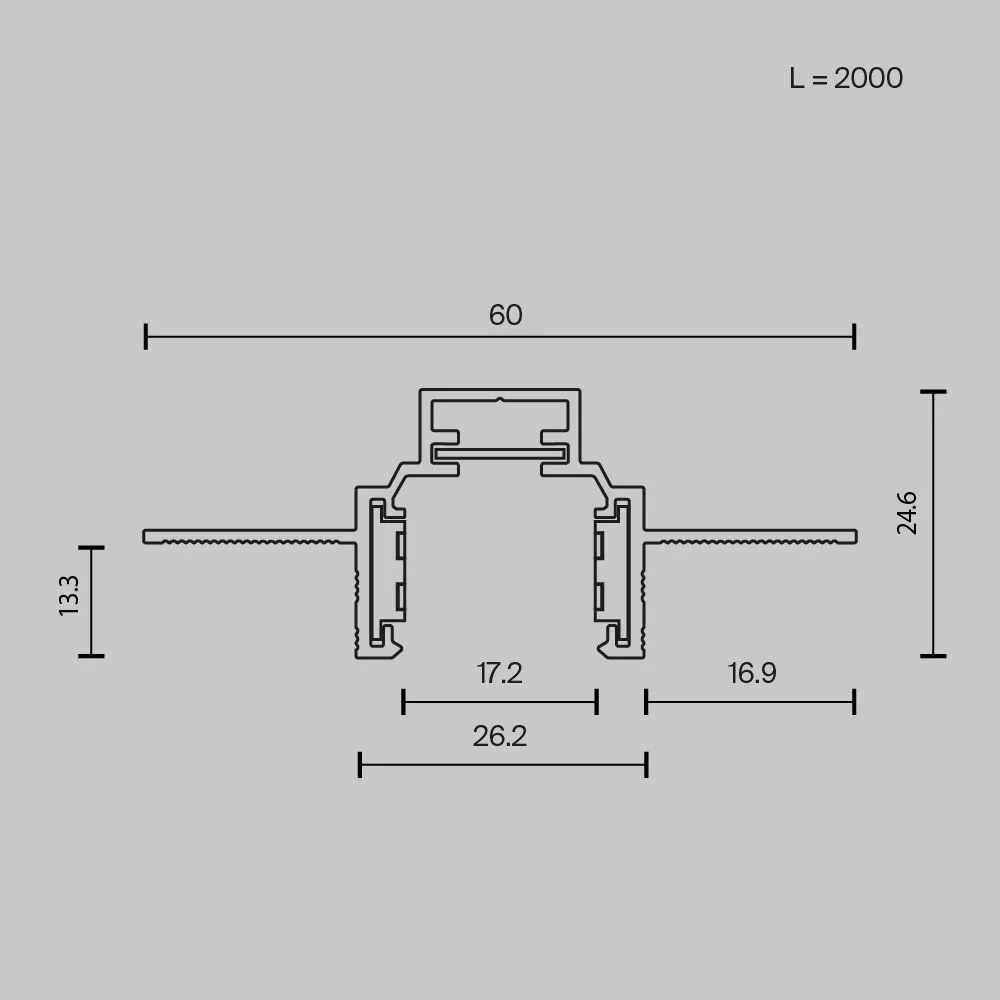 картинка Шинопровод встраиваемый Technical TRXM034-422B