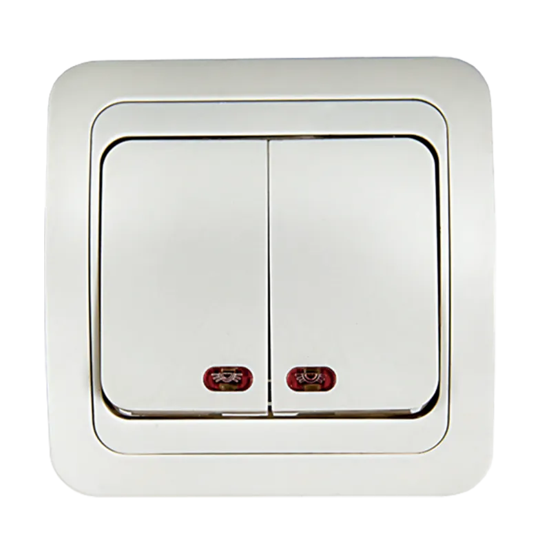 картинка Выключатель двухклавишный с подсветкой CLASSICO белый 2123 IN HOME