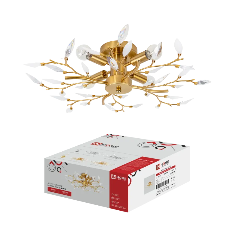 картинка Люстра под лампу MODERN LORA-CL-4E14-GL 4хЕ14 золотой IN HOME