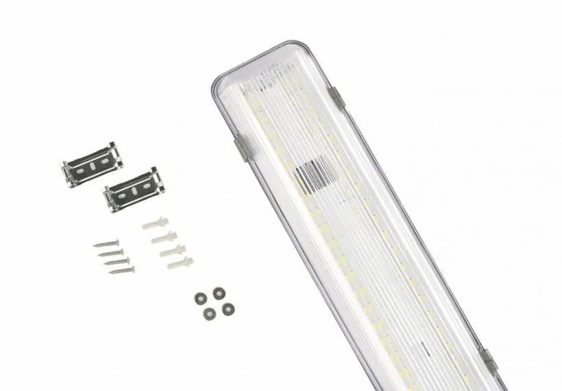 картинка Светильник светодиодный Линейный пылевлагозащищенный 48W 6500K 1270х105х80мм IP65 Прозрачный СириусА
