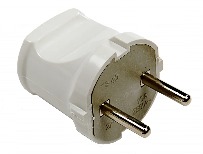 картинка Вилка прямая 10А белая 4142 IN HOME