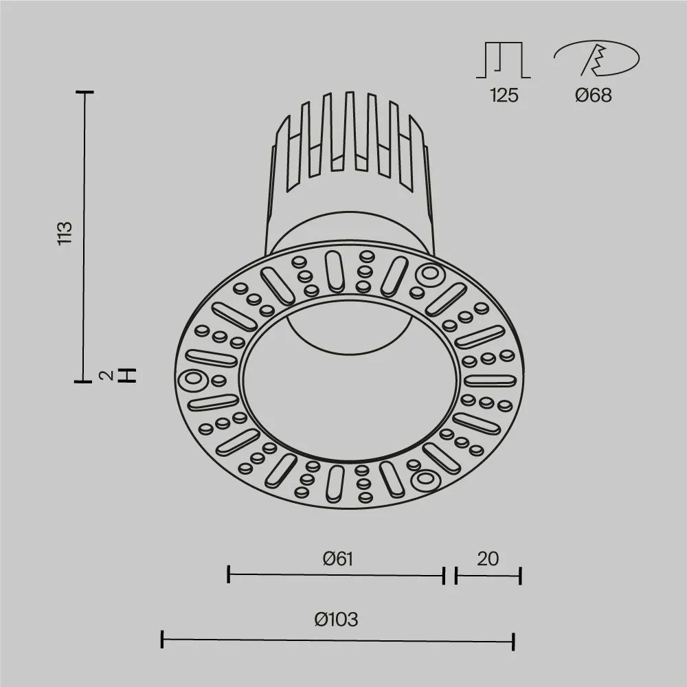 картинка Встраиваемый светильник Technical DL122-15W-4K-TRS-W