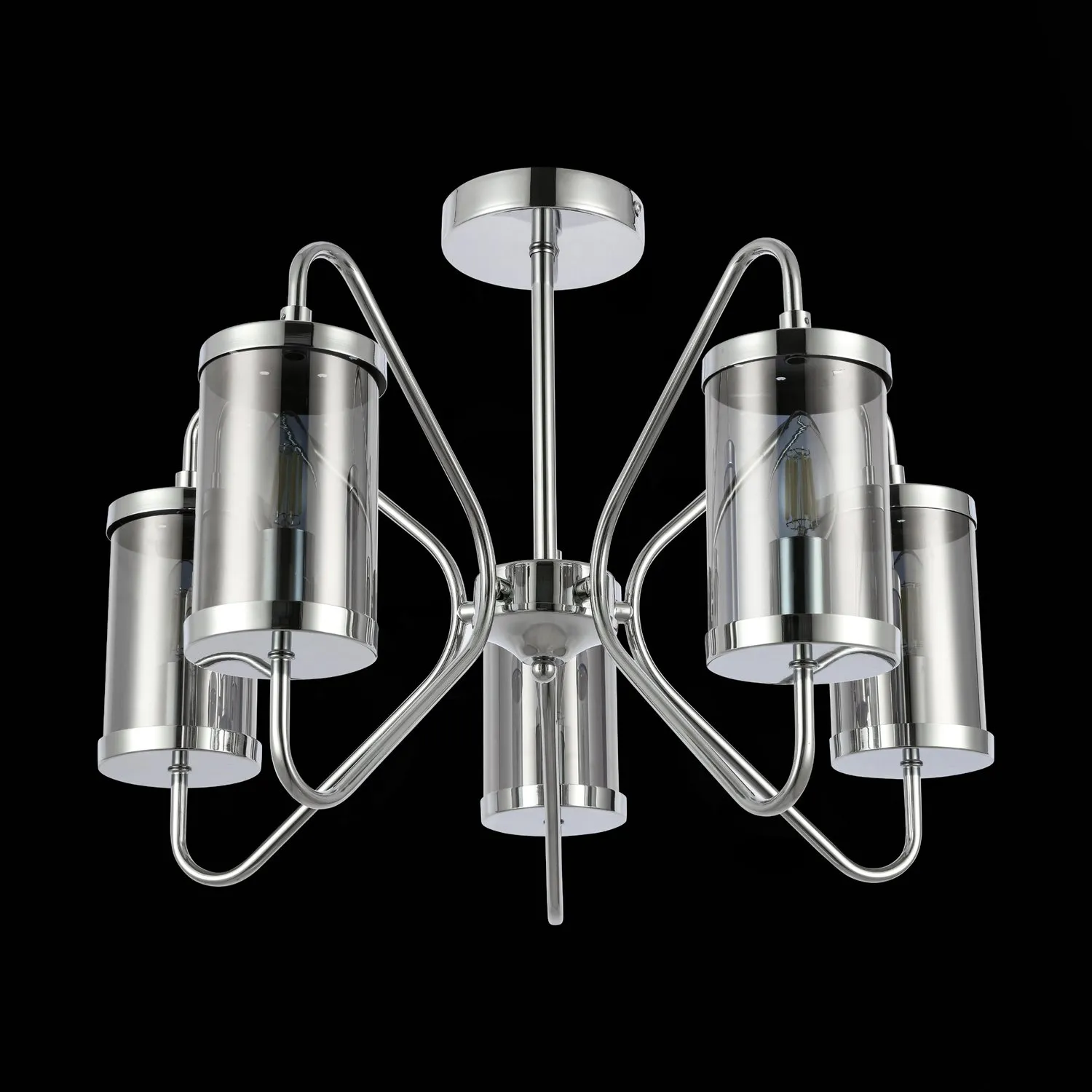 картинка SLE102302-05 Светильник потолочный Хром/Дымчатый E14 5*40W