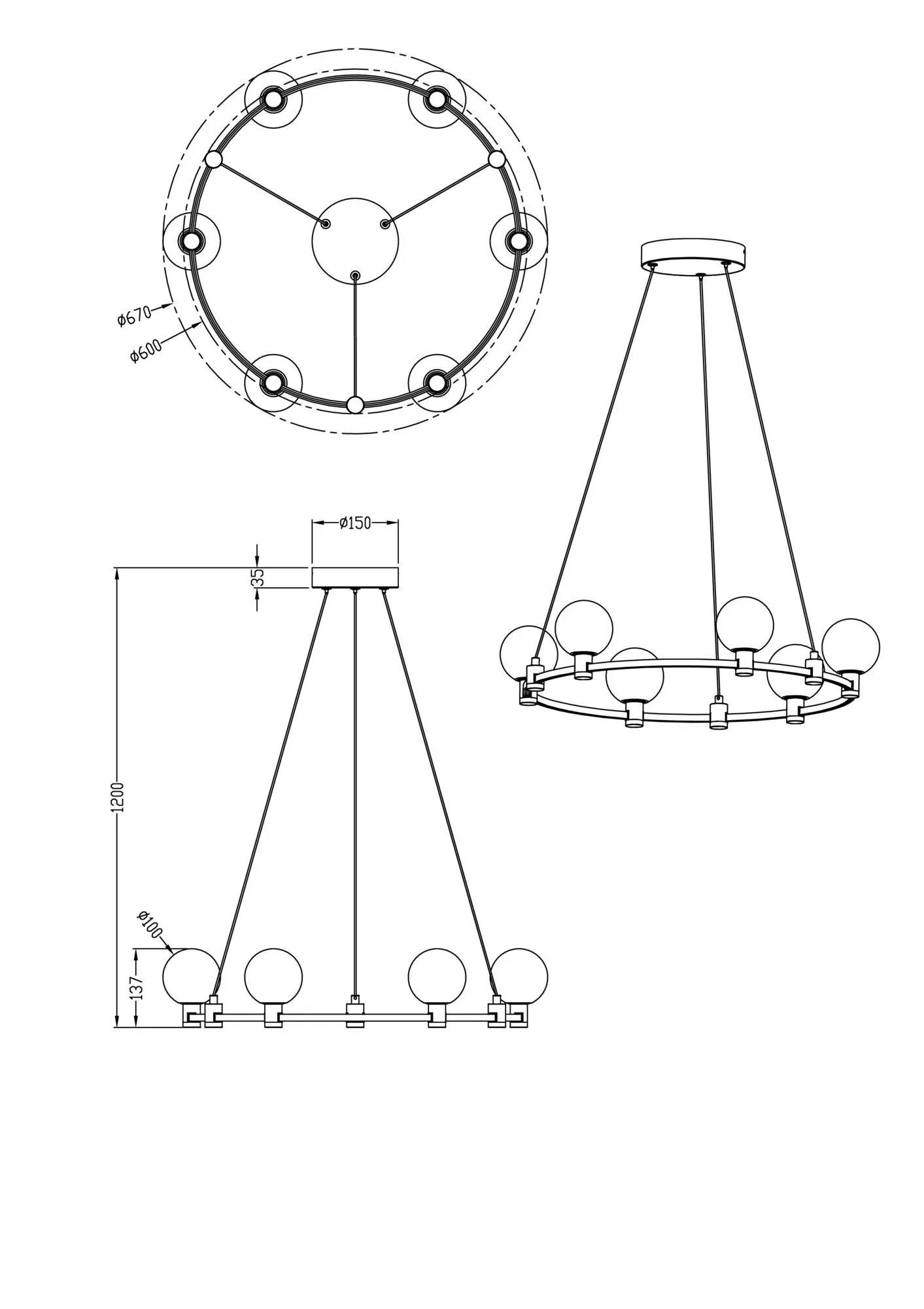 картинка Подвесной светильник Freya FR4005PL-06B1