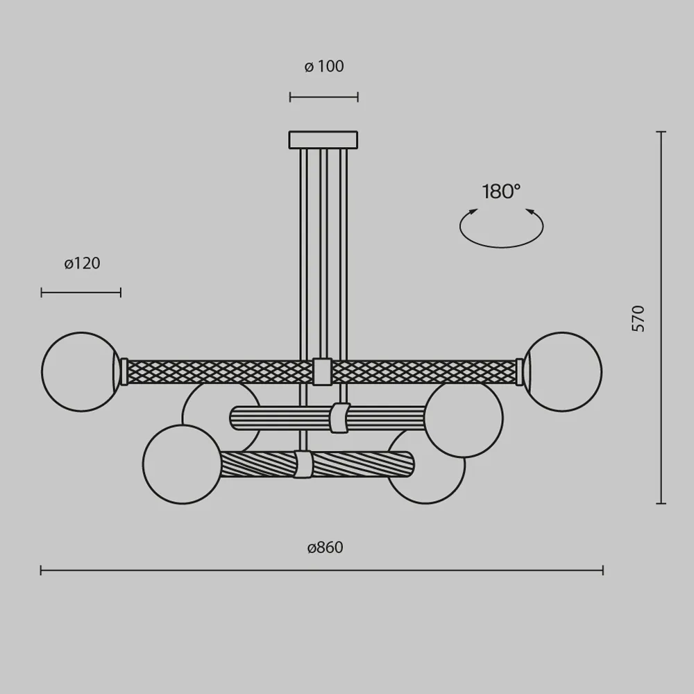 картинка Подвесной светильник Maytoni MOD287PL-06BS