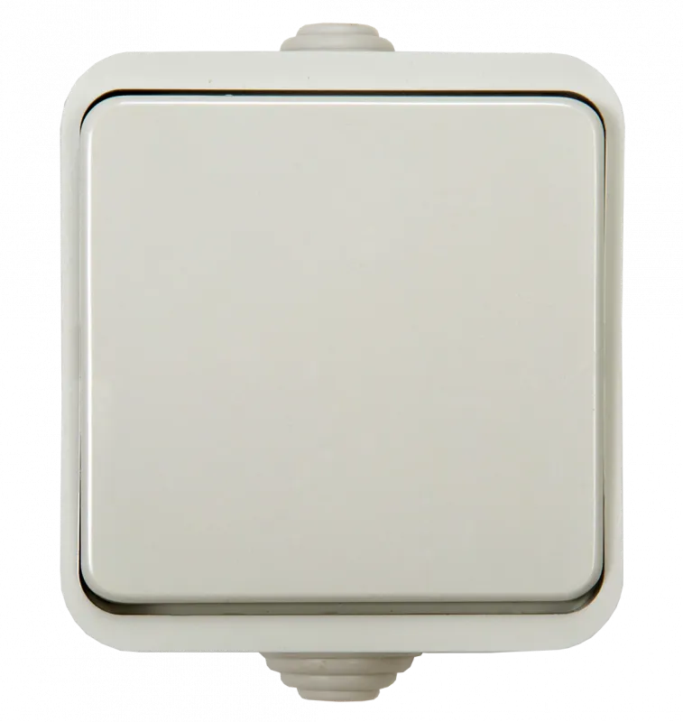 картинка Выключатель одноклавишный AQUA белый полугерметичный 3100 IN HOME