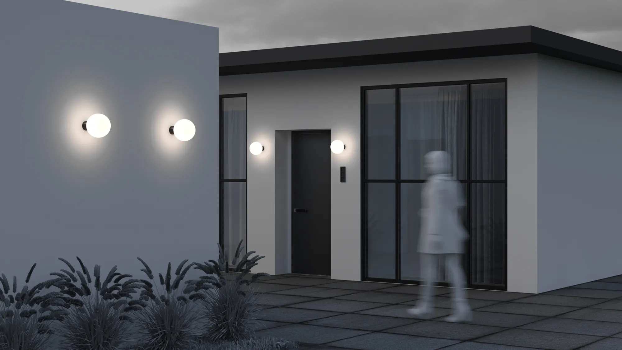 картинка Настенный светильник (бра) Outdoor O598WL-01B1