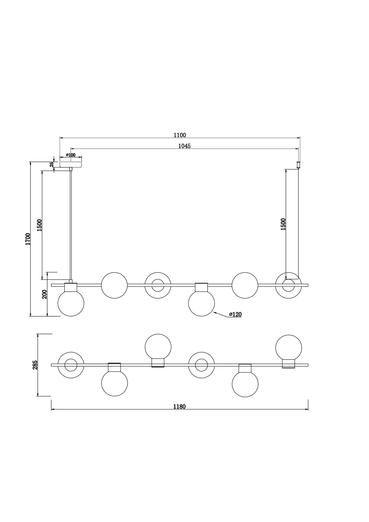 картинка Подвесной светильник Freya FR5232PL-06B