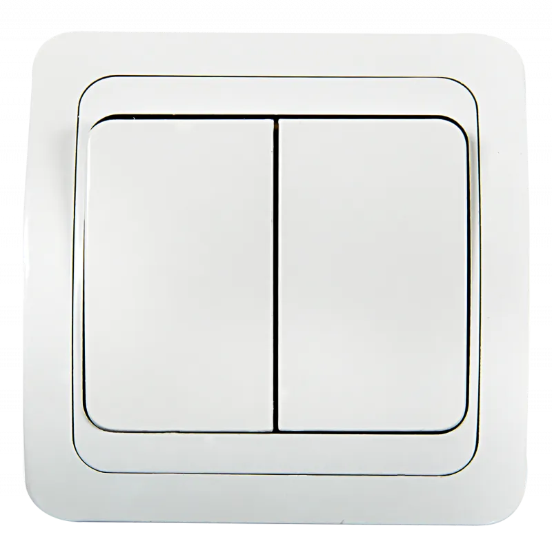 картинка Выключатель двухклавишный CLASSICO белый 2023 IN HOME